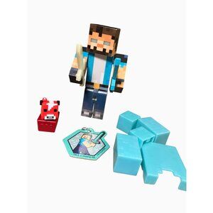 Minecraft  Herobrine Action Figure  Accessories and Glow in Dark Eyes Custom Lot